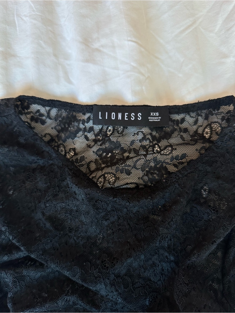 Lioness Black Lace Ruched Cap-Sleeve Mini Dress - Picture 4 of 4